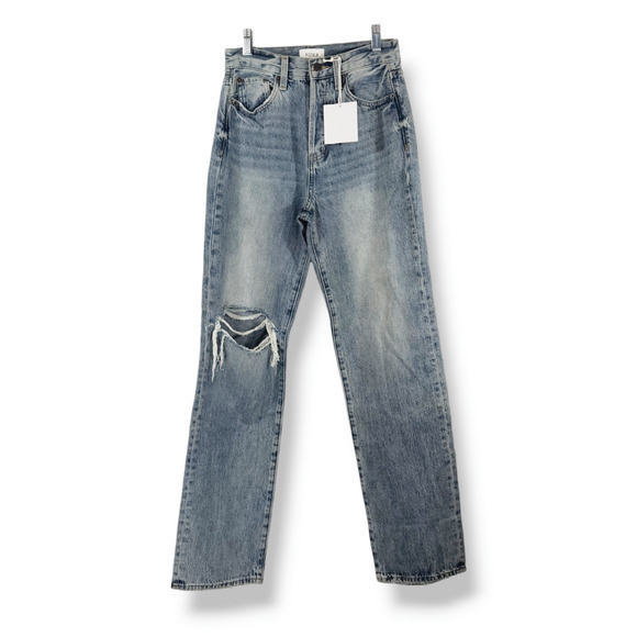 NWT Pistola Cassie Super Hi Rise Button Fly Straight Jeans Sz. 26x31 Play Day - Picture 3 of 13